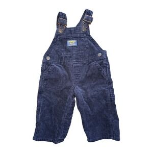 OshKosh Bgosh Vintage 90s Vestbak Navy Blue Corduroy Overalls Toddler Size 18M